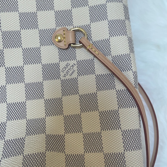 Louis Vuitton Neverfull MM Damier Azur Rose Ballerine *Made in France* - Picture 4 of 16